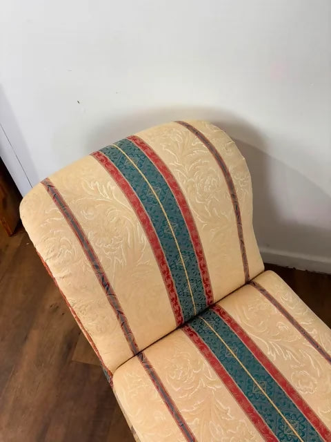 Vintage Striped Day Bed with Ottoman Storage
