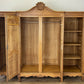 Wardrobe Vintage French Louis XVI Style Oak Four Door Carved Armoire LOT 6387