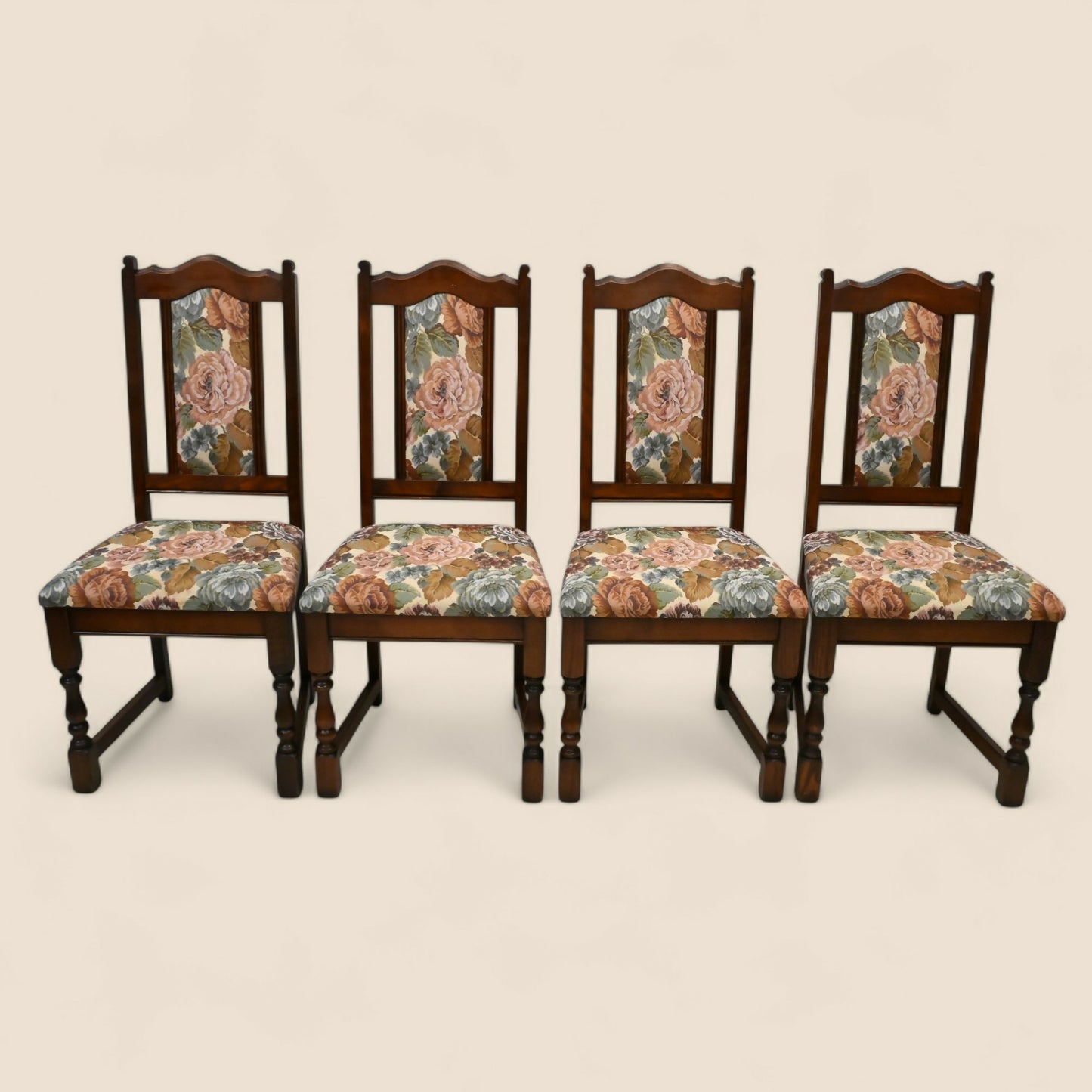6 Old Charm Dining Chairs Upholstered Tudor Brown Frames FREE UK Delivery*. SBR10636/2606E