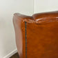 Tan Leather Chesterfield Style Wingback Armchair
