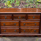 A WOOD BROTHERS OLD CHARM CARVED LIGHT OAK LONG CHEST OF DRAWERS / SIDEBOARD / DRESSER BASE