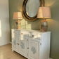 Vintage hand Painted Sideboard/coastal Furniture/white cabinet