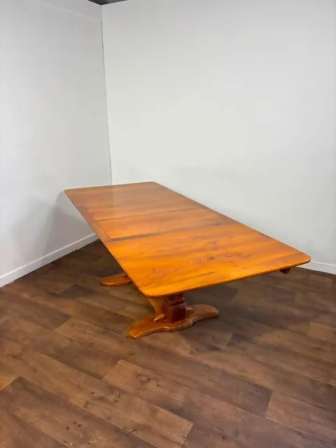Cherry Wood Refectory Style Extending Table with Concealed Leaves