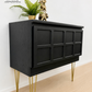 Black Nathan teak TV stand, sideboard, drinks cabinet, media unit, mid century modern, vintage, refurbished, upcycled, console