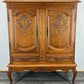 Cabinet Vintage French Louis XIV Oak Sideboard with Carved Cupboard LOT 4471
