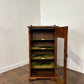 Edwardian Walnut Sheet Music Cabinet with Glass Door & Velvet-Lined Shelves