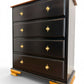 Luxury Black Starburst Chest of Drawers | Solid Wood | Vintage Refurbished Bespoke Furniture