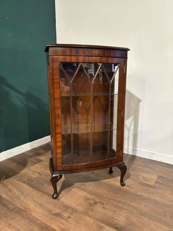 Vintage Mahogany Bow Front Display Cabinet