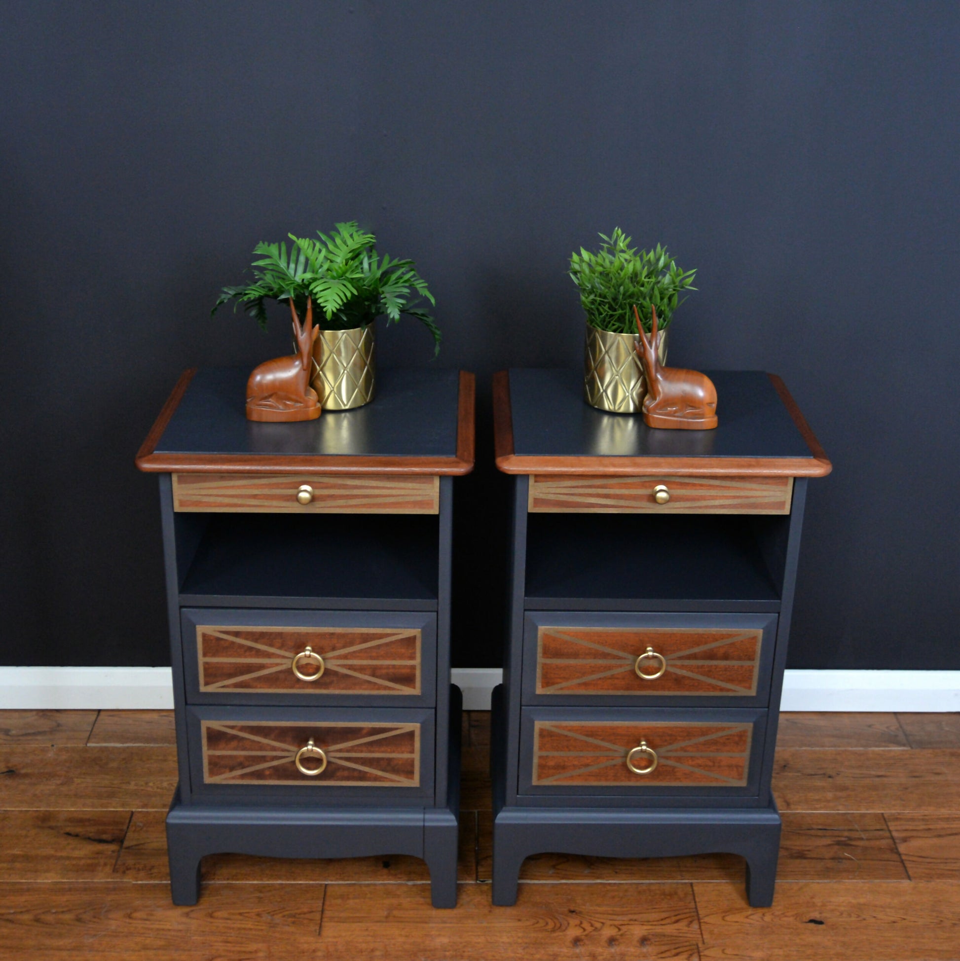Stag slim bedside drawers in ash grey top view.jpg