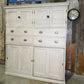 Antique Large Victorian Estate Housekeeper Painted Pine Sliding Door Drawers Cupboard, c.1870