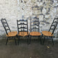 Set Of Four Ercol Batwing Dining Chairs Model Number 496 In Black Super Rare