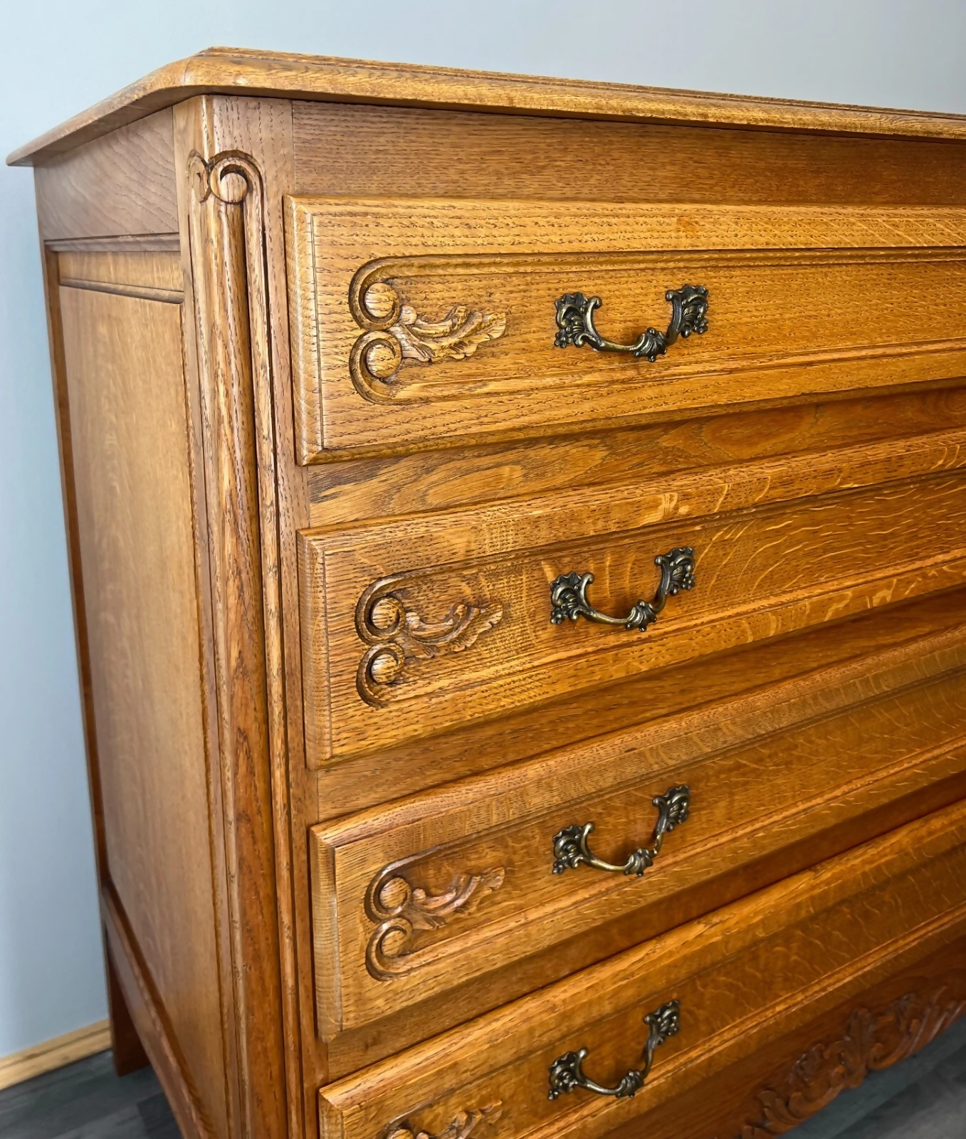 Chest of Drawers Vintage French Louis XIV Sideboard 4 Drawers Cabinet LOT 3555