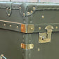 Luxury Leather Olive Green End Table Trunk