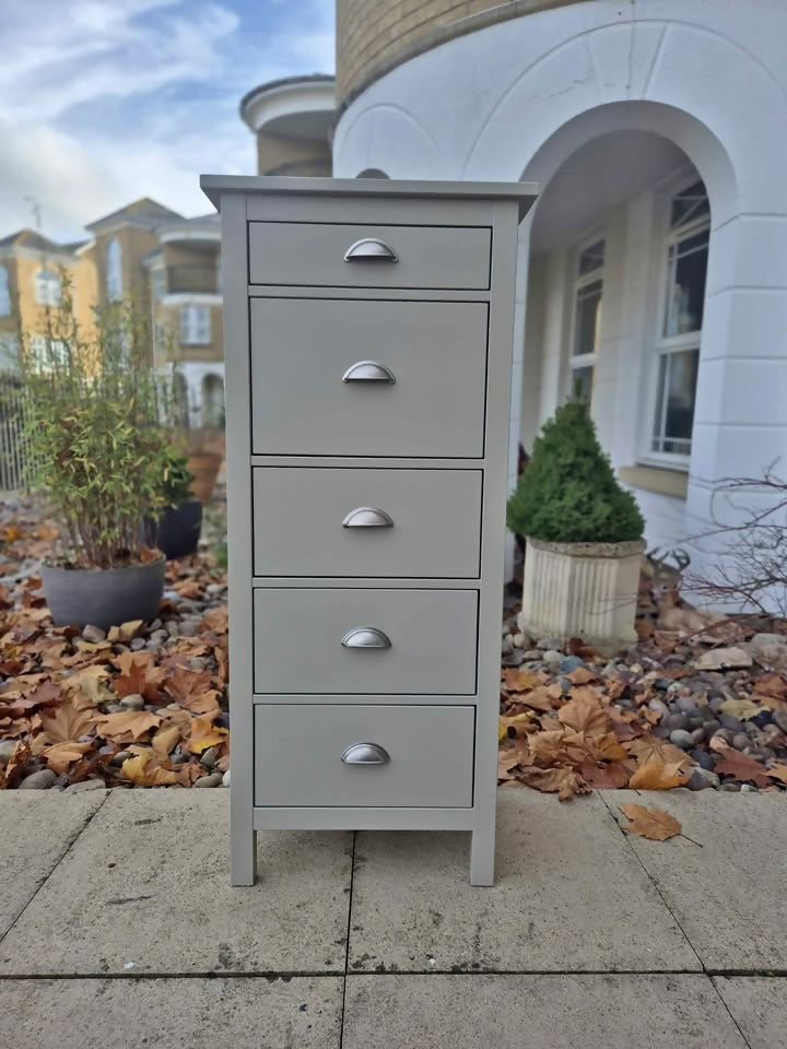 Stylish large Grey Tallboy Drawers