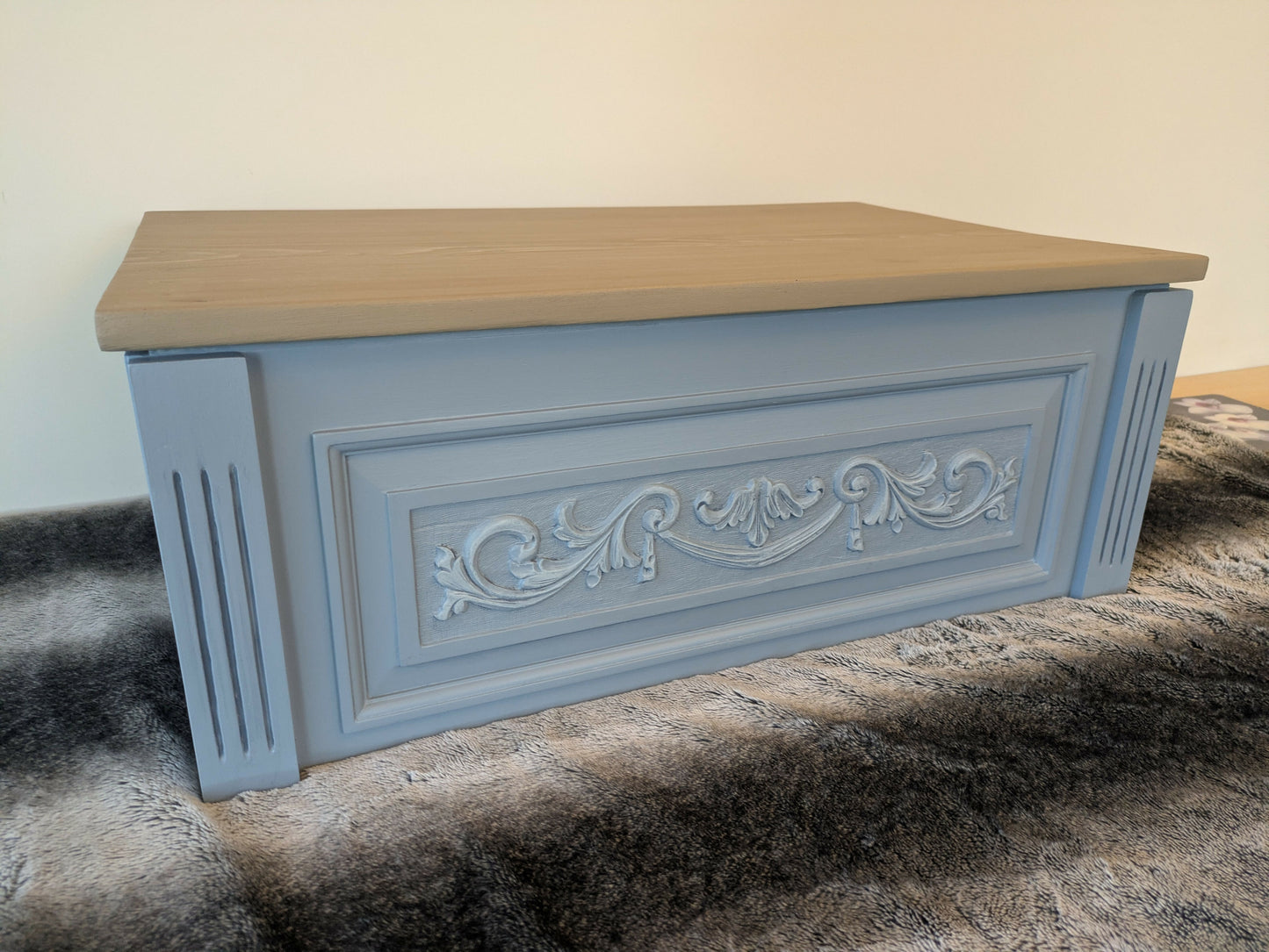 Ornate vintage blanket box or toy chest