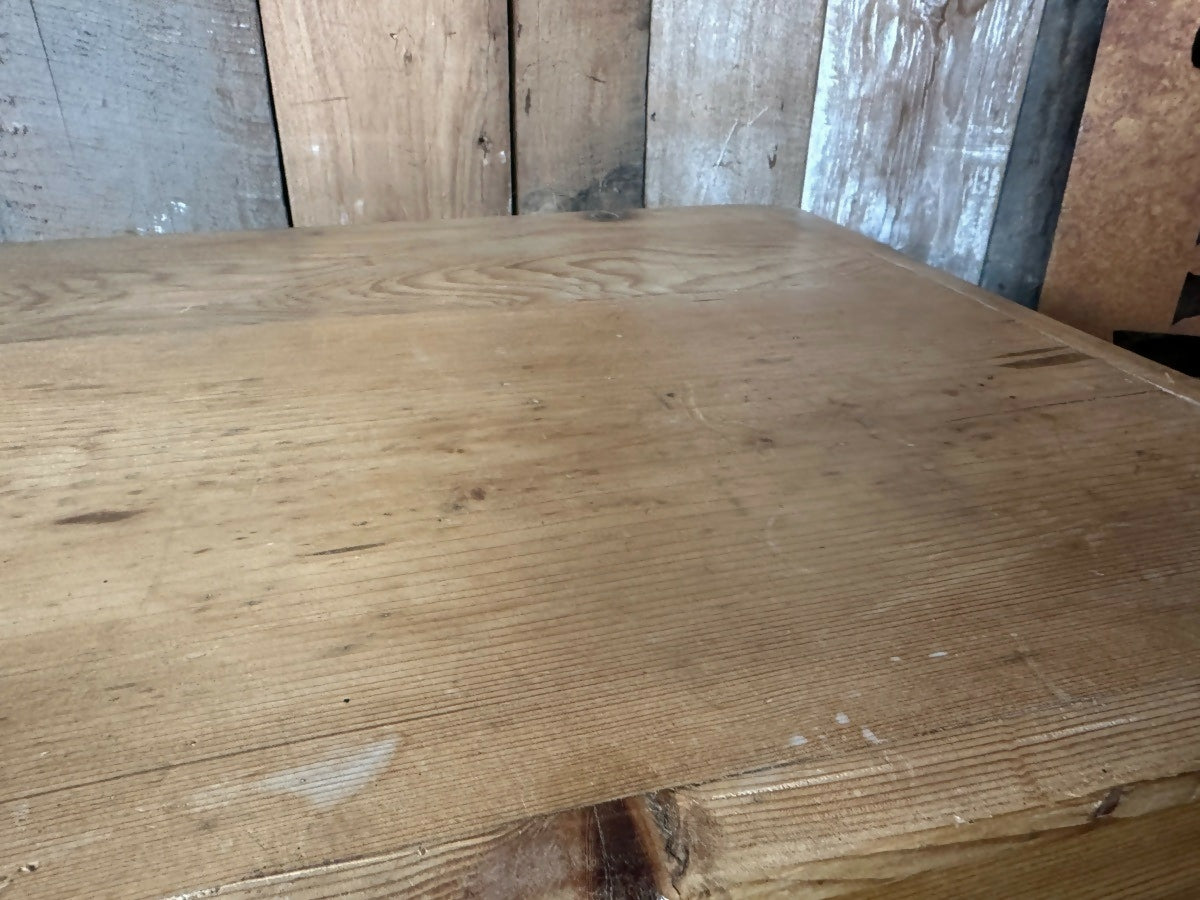 Vintage Victorian Pine Trunk Coffer Linen Box, c 1880