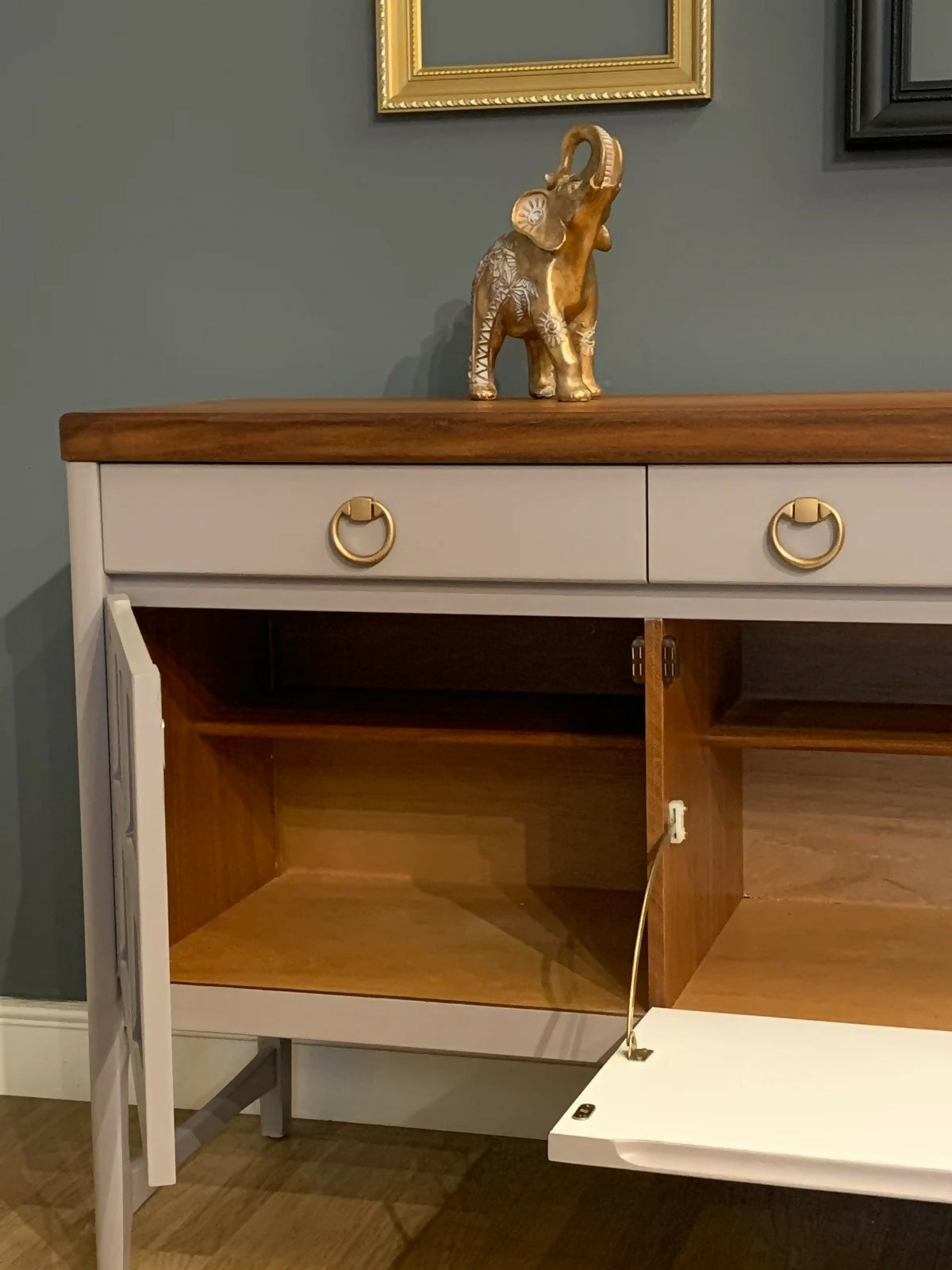 Large Vintage teak sideboard in neutral.