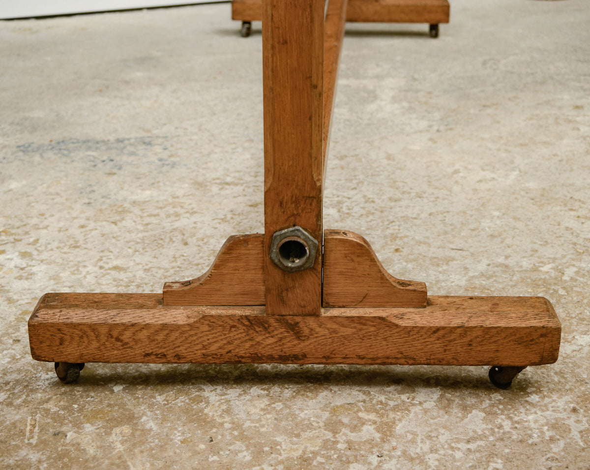 Antique Oak Shop/Cloakroom Clothes Hanging Rail - Coat Rack - Open Wardrobe