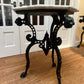Cast Iron Lions Head Table with Marble Top