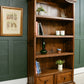 Tall Pine Bookcase with Drawers - Antique Finish