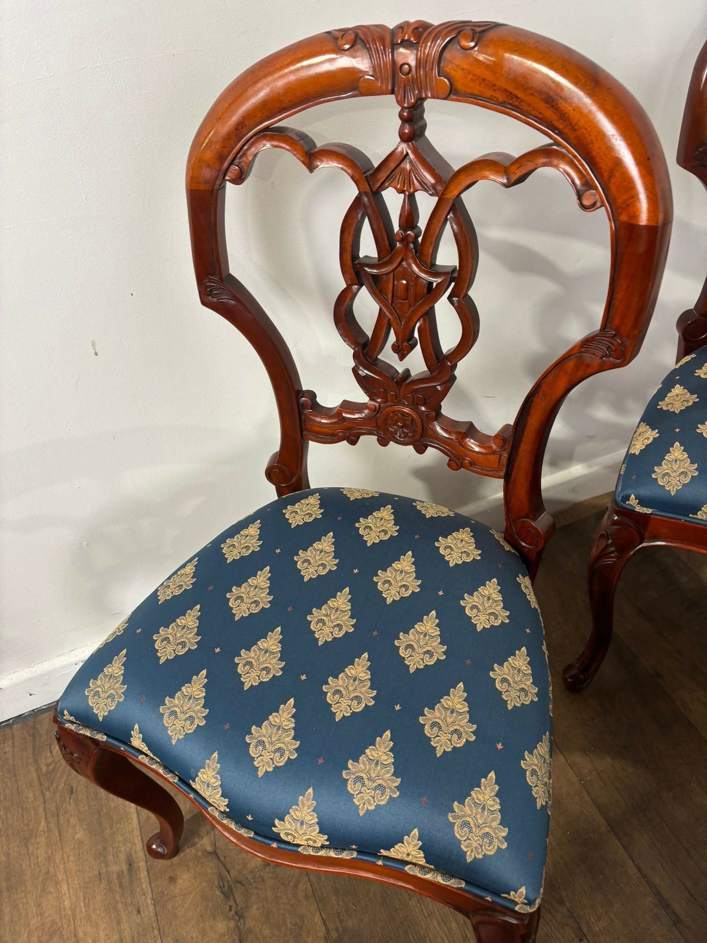 Set of Six Reproduction French Style Mahogany Dining Chairs