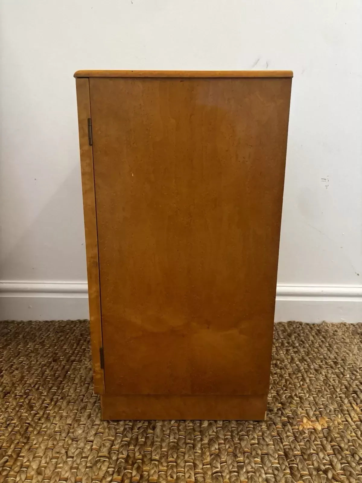 Vintage Birdseye Maple Bedside Cabinet Art Deco Cupboard 30s Antique Nightstand