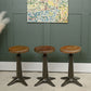3 Antique Singer Sewing Machinists Stools - Cast Iron - Adjustable Height