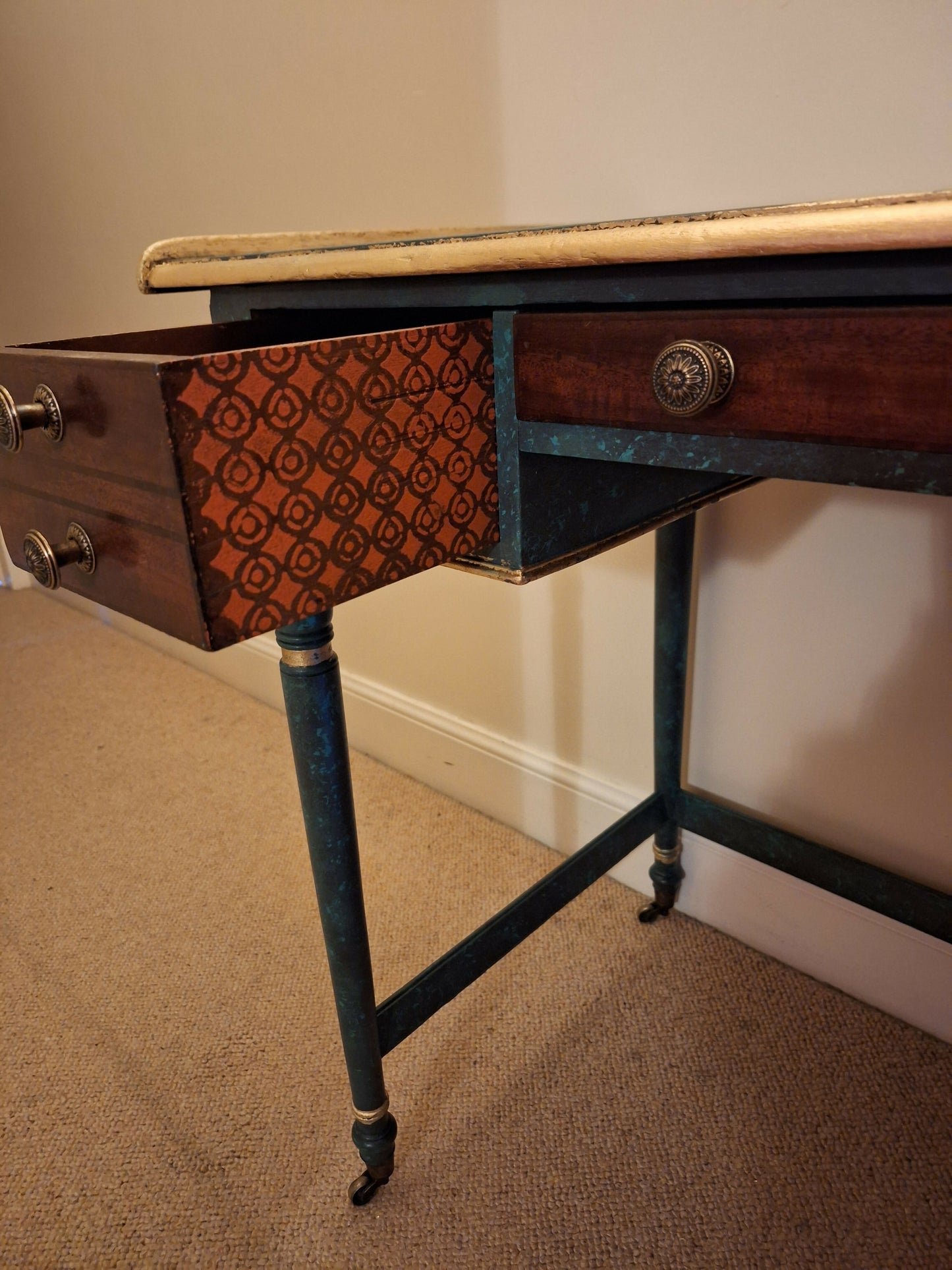 “Captain Kitty” Victorian Ladies Mahogany Writing Desk