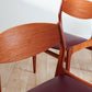 Mid century retro real leather Danish dining chairs set of 4