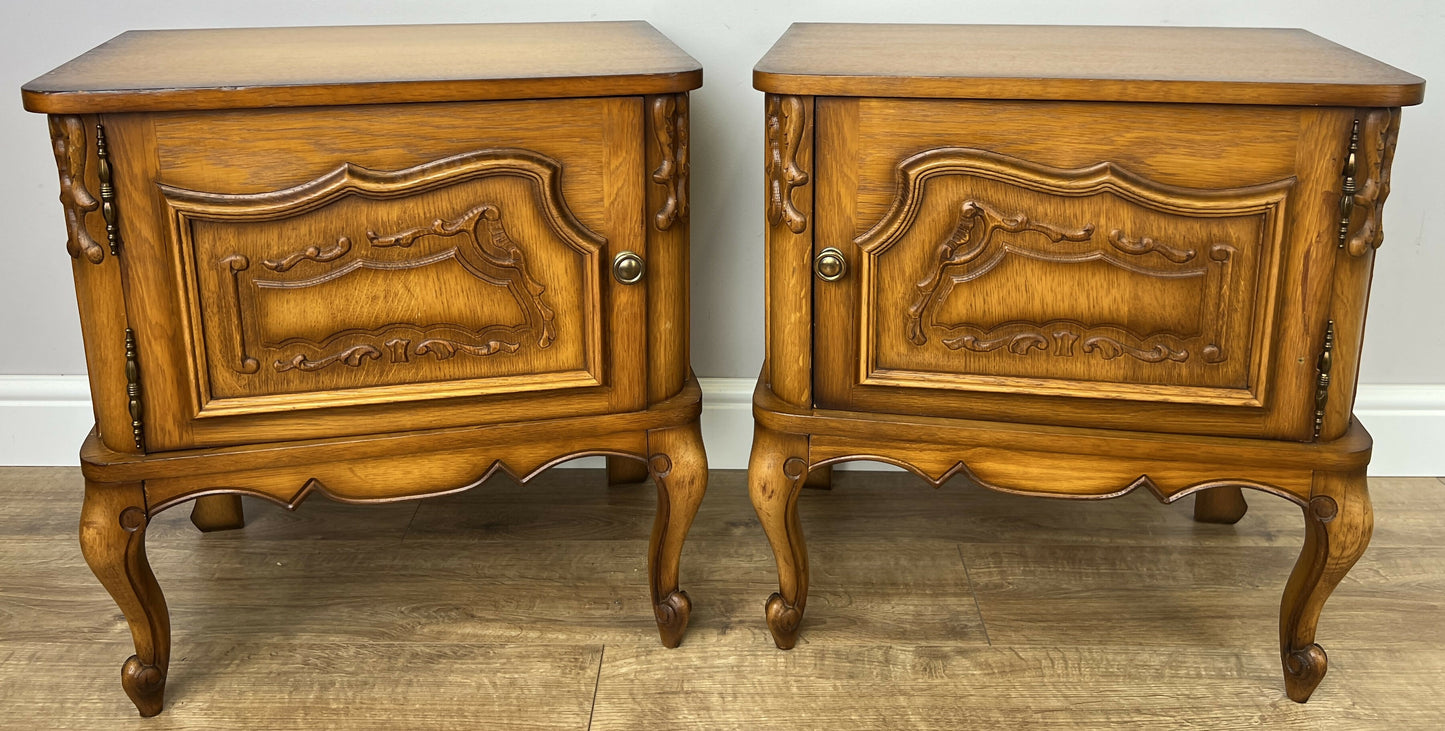 Pair of Bedside Tables Vintage French Louis XVI Nightstands Cabinets LOT 6392