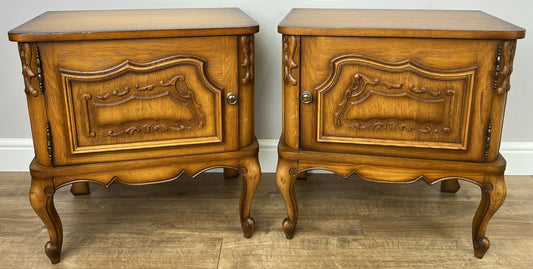 Pair of Bedside Tables Vintage French Louis XVI Nightstands Cabinets LOT 6392