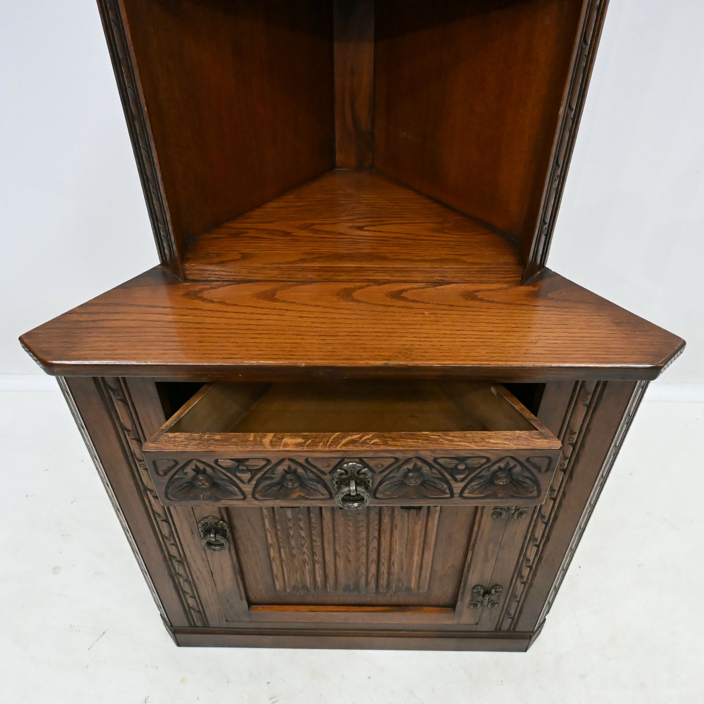 Old Charm Tall Corner Unit with Cupboard and Shelves Carvings FREE UK Delivery*. SBR10976/2509E