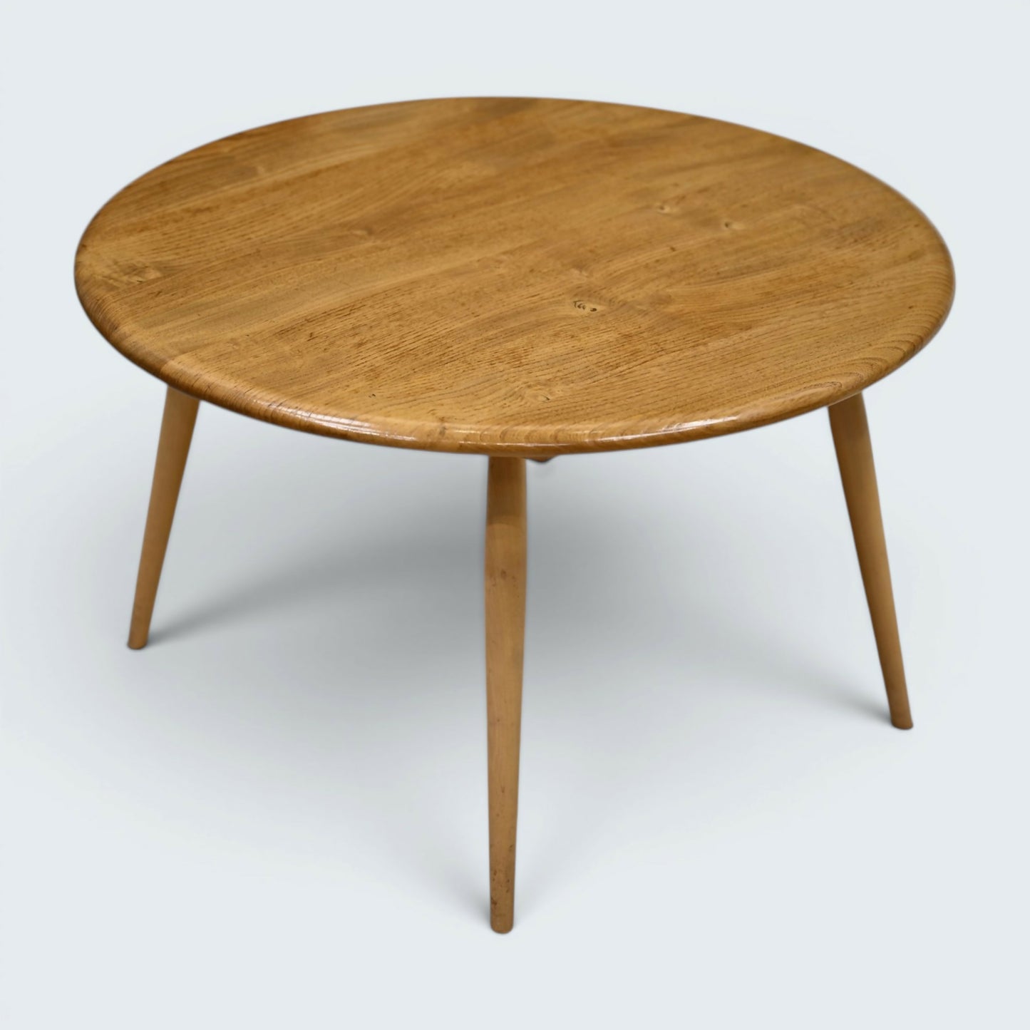 Ercol Large Round Coffee Table 1970s Retro Light Finish 74.5cm FREE UK Delivery