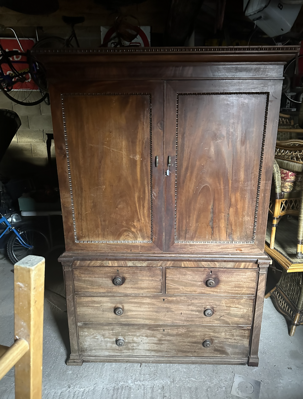Large Gothic Linen Cabinet Cupboard