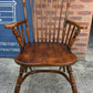 Antique Style Oak & Elm Comb Back Windsor Chair Crinoline Stretcher Armchair
