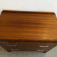 Vintage Lebus Chest of Drawers Deep 2 Drawer Mid Century Brass Infinity Handles