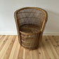 Vintage Bamboo Cane Peacock Chair Wicker Boho Tiki Mid Century Chair