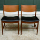 4 x Danish Teak Mid Century Dining Chairs with Black Seats -Glostrup Mobelfabrik