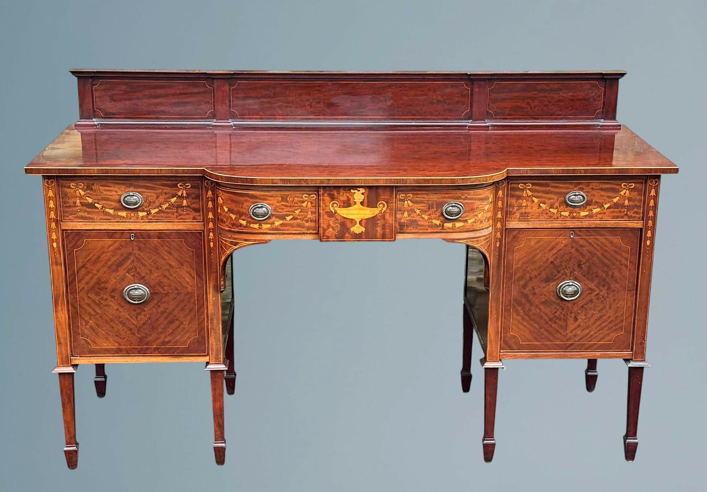 Edwardian Inlaid Mahogany Sheraton Style Sideboard