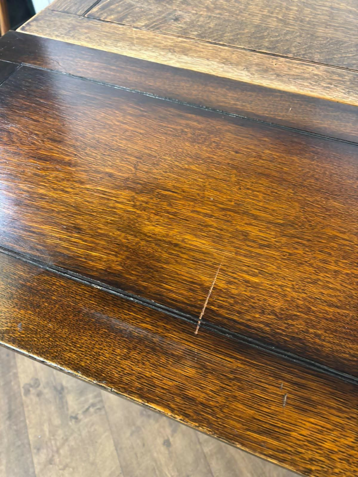 Vintage Oak Draw Leaf Dining Table – Barley Twist Base