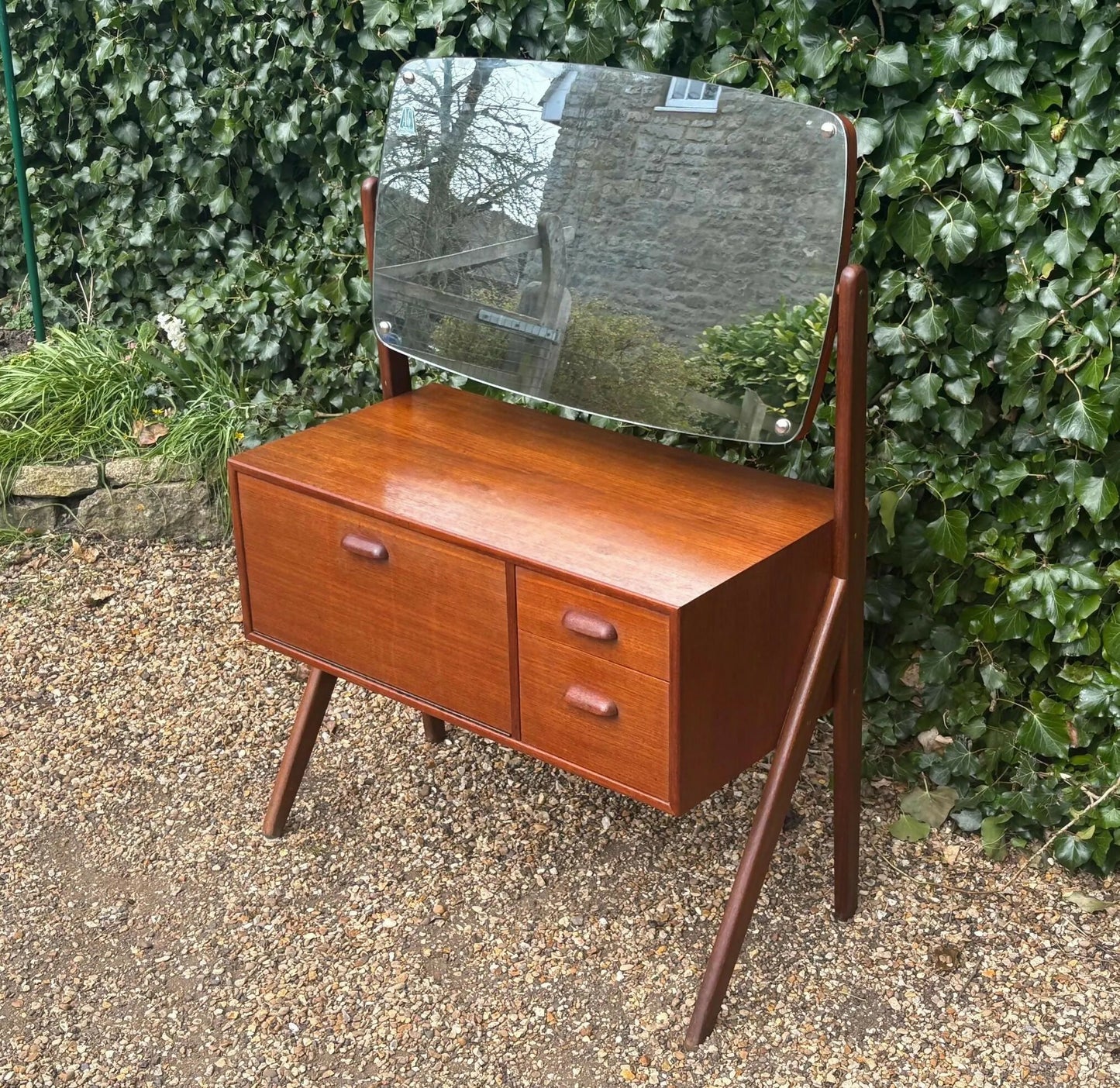 Vintage 1960's Ølholm Møbelfabrik Teak Vanity Table