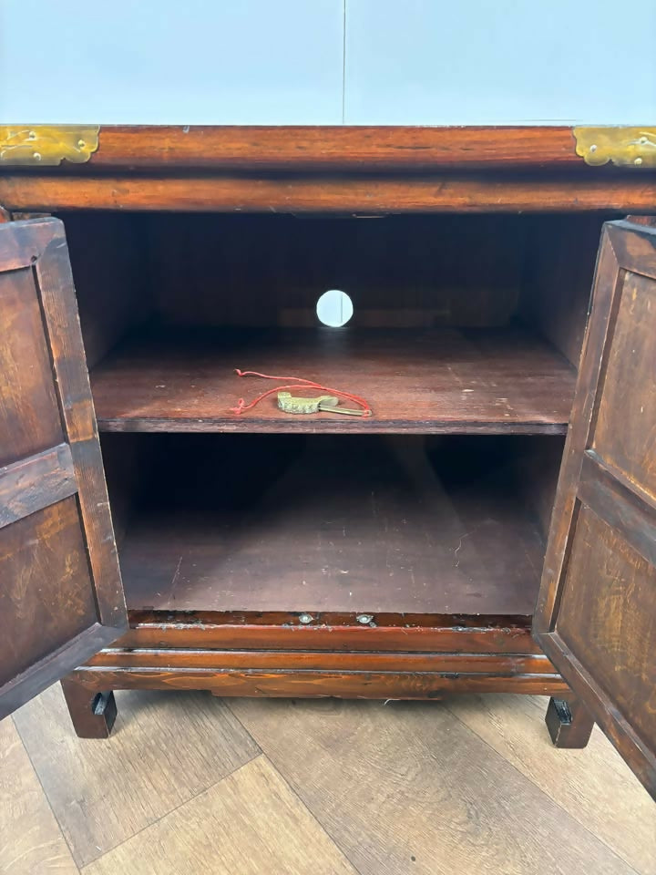 Priory Oak Bookcase with Linen Fold Doors