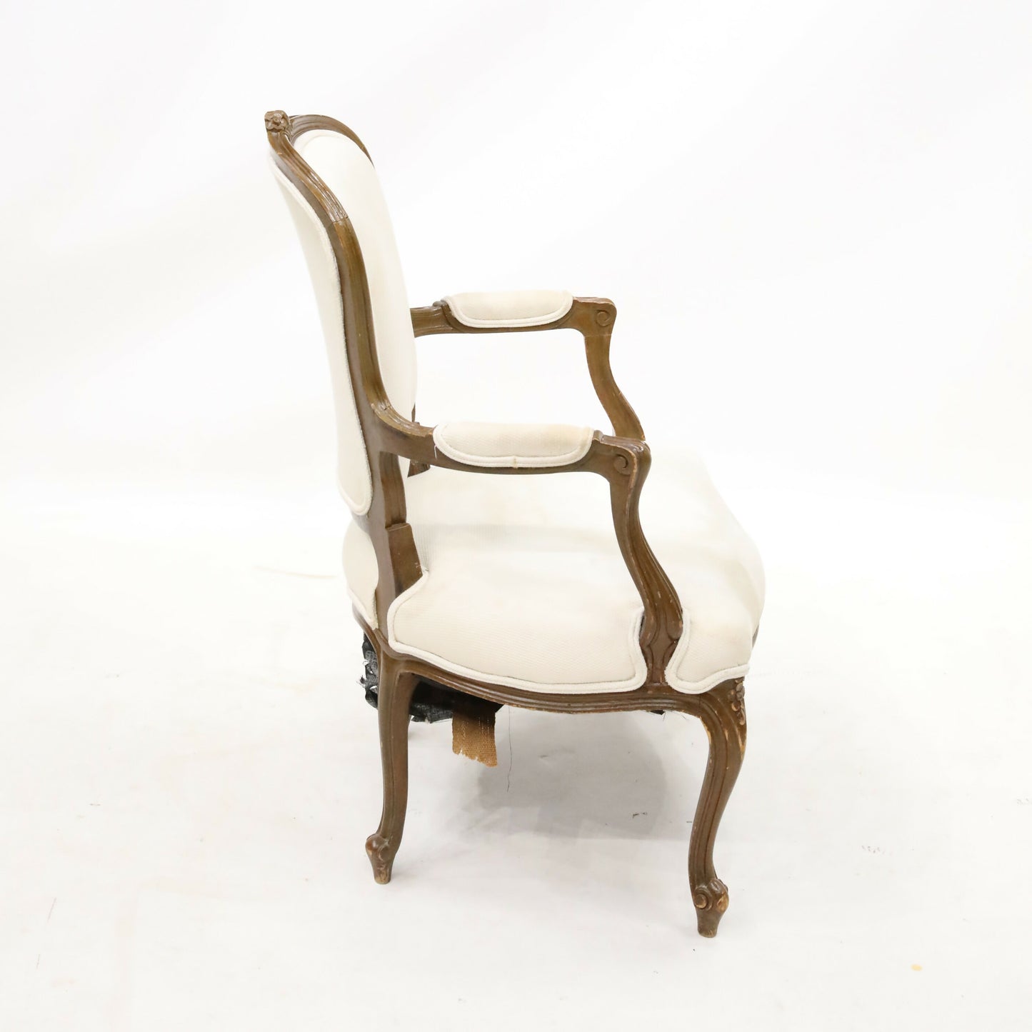 Vintage French Louis Philippe Style Armchair Cream Upholstery FREE UK Delivery