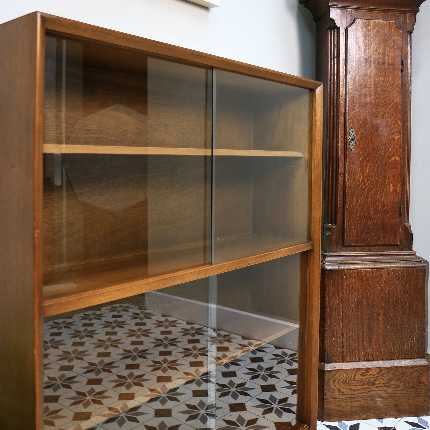 Herbert Gibbs Bookcase in Teak with Four Glazed Doors Mid Century