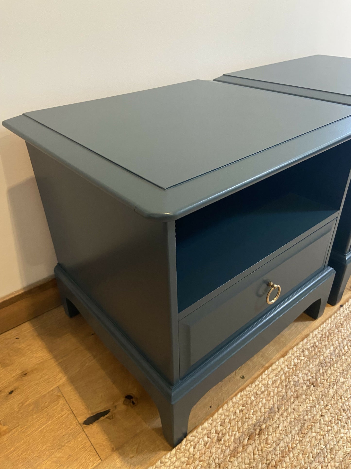 Stag bedside cabinets one drawer, pair