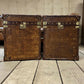 Handmade vintage storage trunks - luxury custom made - brown leather accent tables