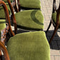 Set of 8 Green Balloon Back Mahogany Dining Chairs.