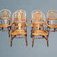 Set of Six Ash & Elm Broad Arm High Back Windsor Armchairs