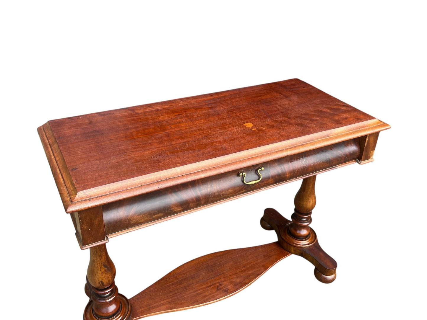 Antique Mahogany 19th C stretcher table desk