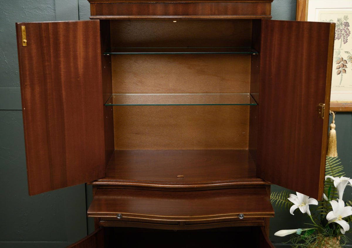 Regency Georgian Style Drinks Cocktail Cabinet - Chest on Chest - Mahogany